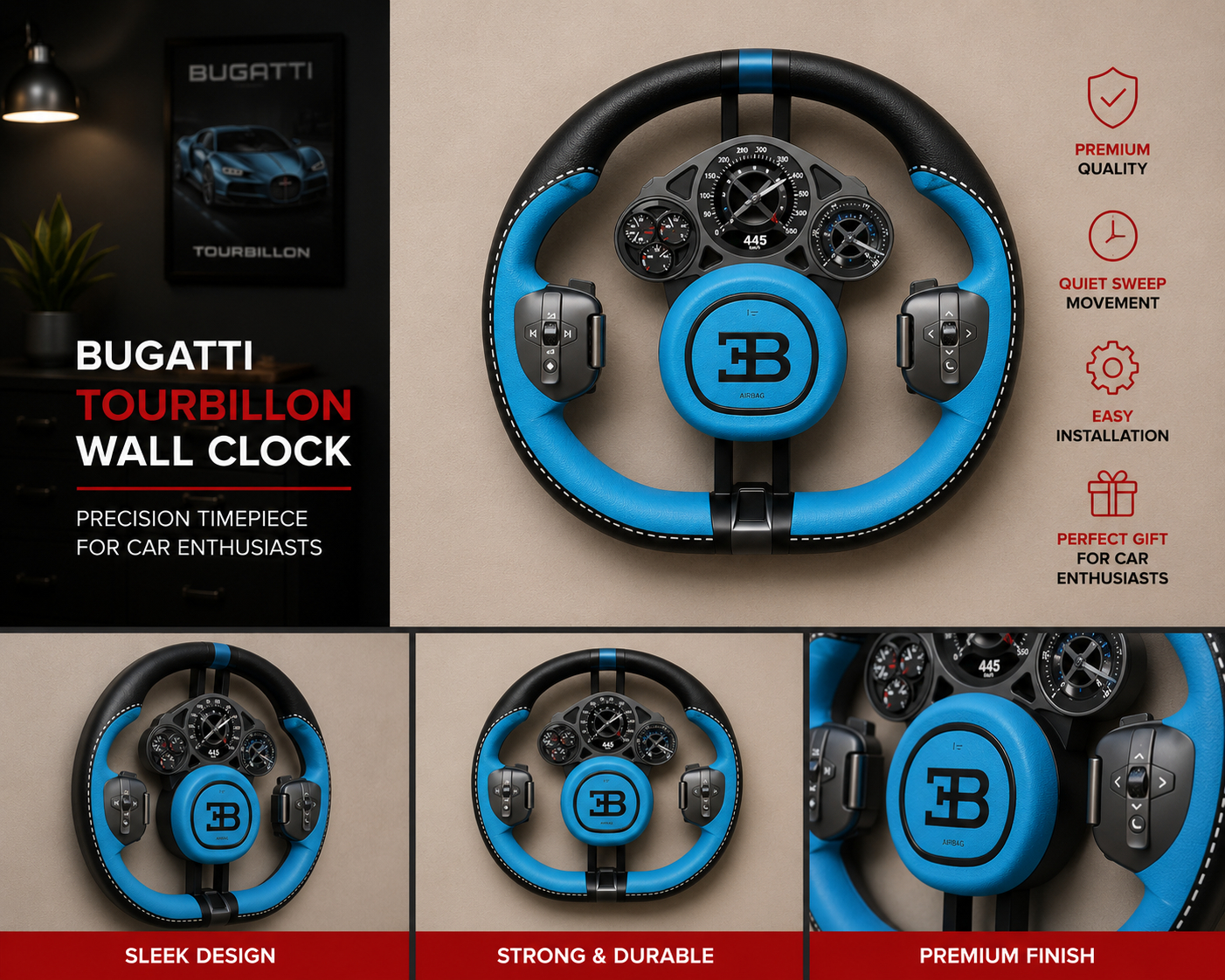 Bugatti Wall Clock